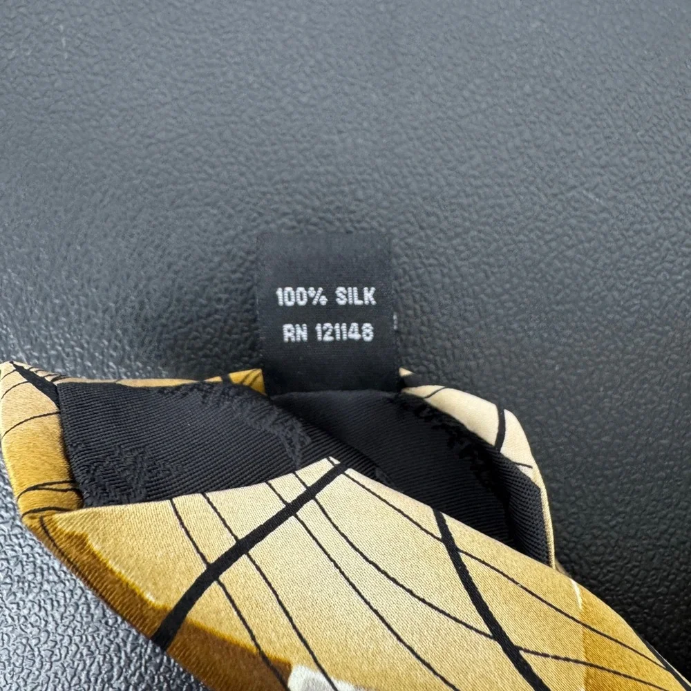 J. Garcia Moon Mountains Collection 51 Silk Tie Gold Grey Abstract Geometric